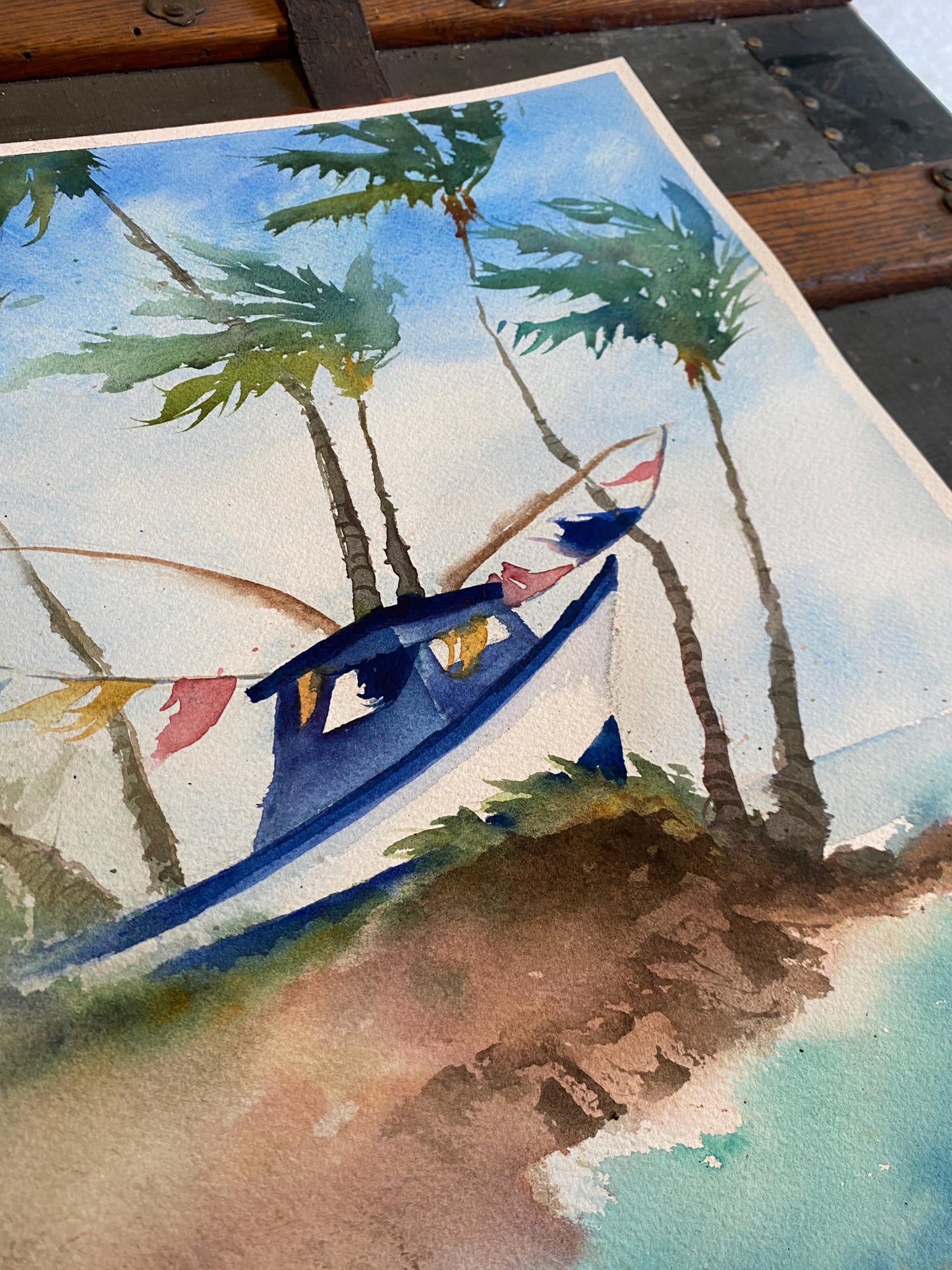 Original Watercolor Painting - Mama's Boat (Pa'ia, Maui)