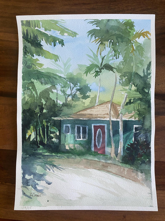Original Watercolor Painting - The House by the Library