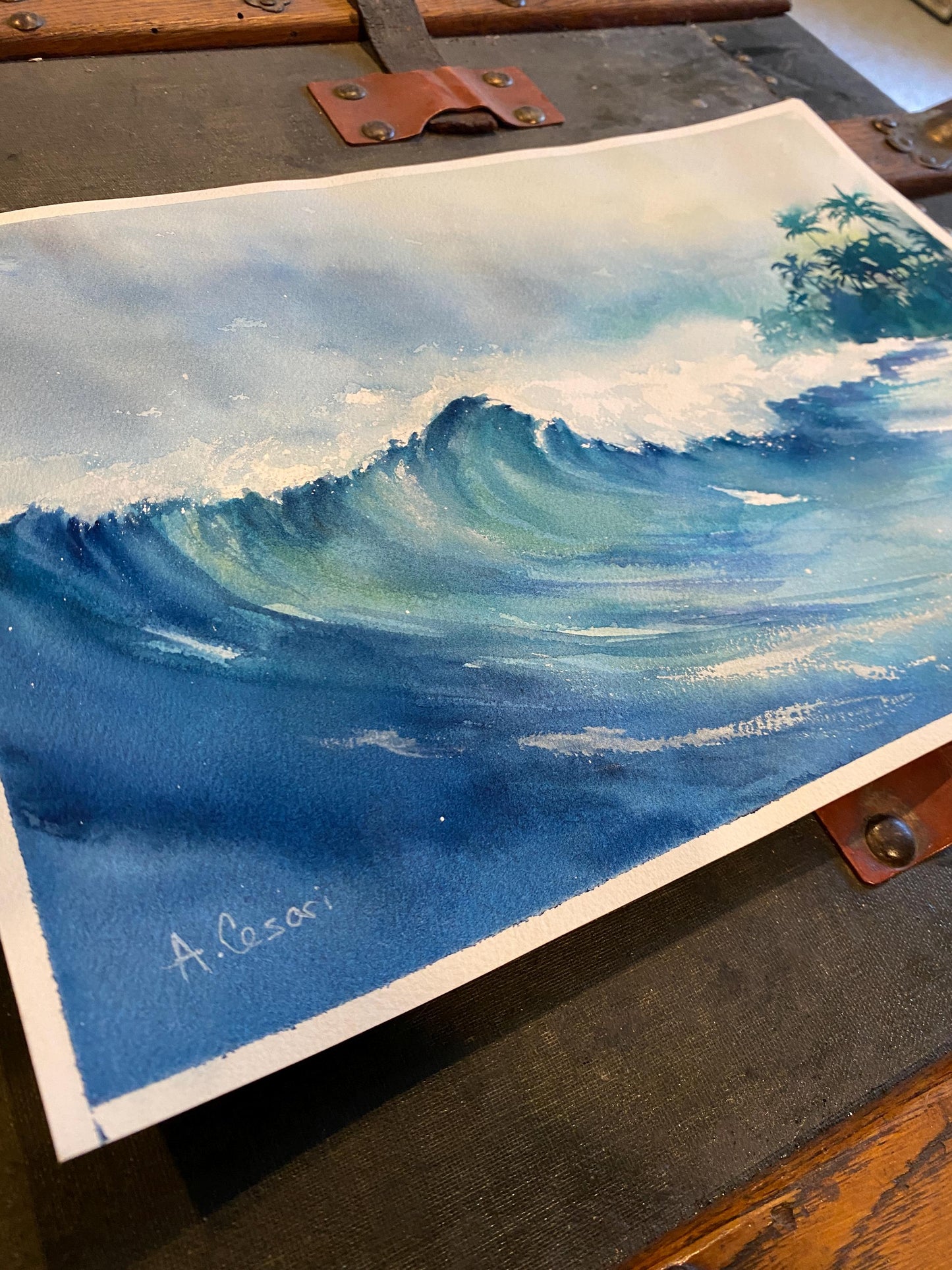 Original Watercolor Painting - Waves at the Cove (Kihei, Maui)