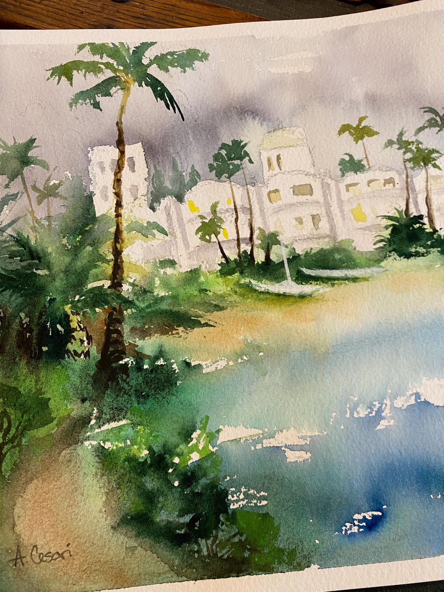 Original Watercolor Painting - At Polo Beach (Wailea, Maui)