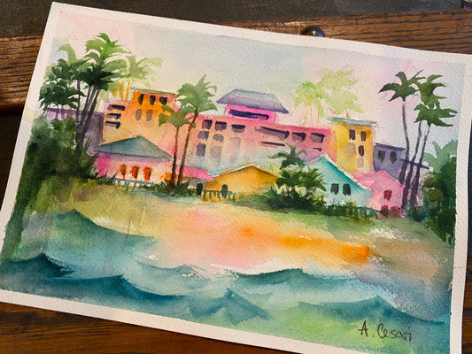 Original Watercolor Painting - Vacation!