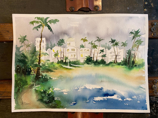 Original Watercolor Painting - At Polo Beach (Wailea, Maui)