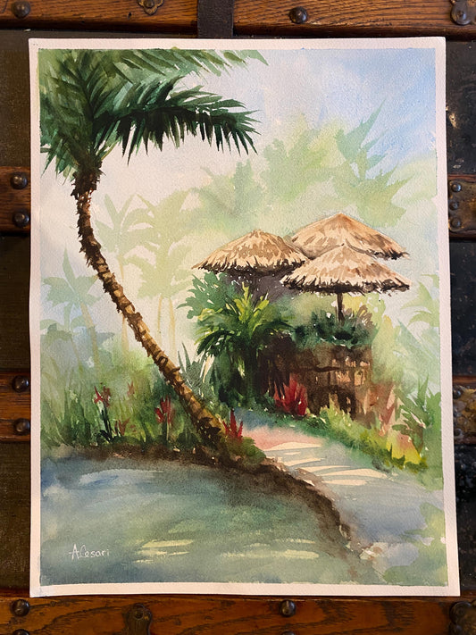 Original Watercolor Painting - Maui Tropical Plantation
