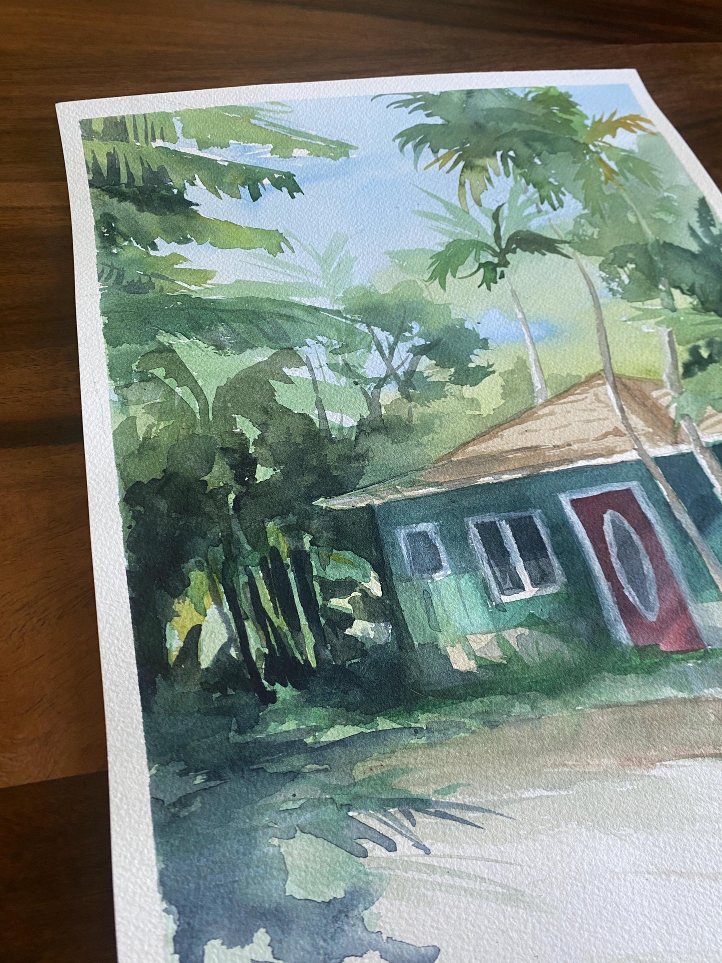 Original Watercolor Painting - The House by the Library