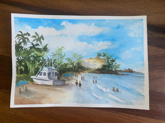 Original Watercolor Painting - The Boat