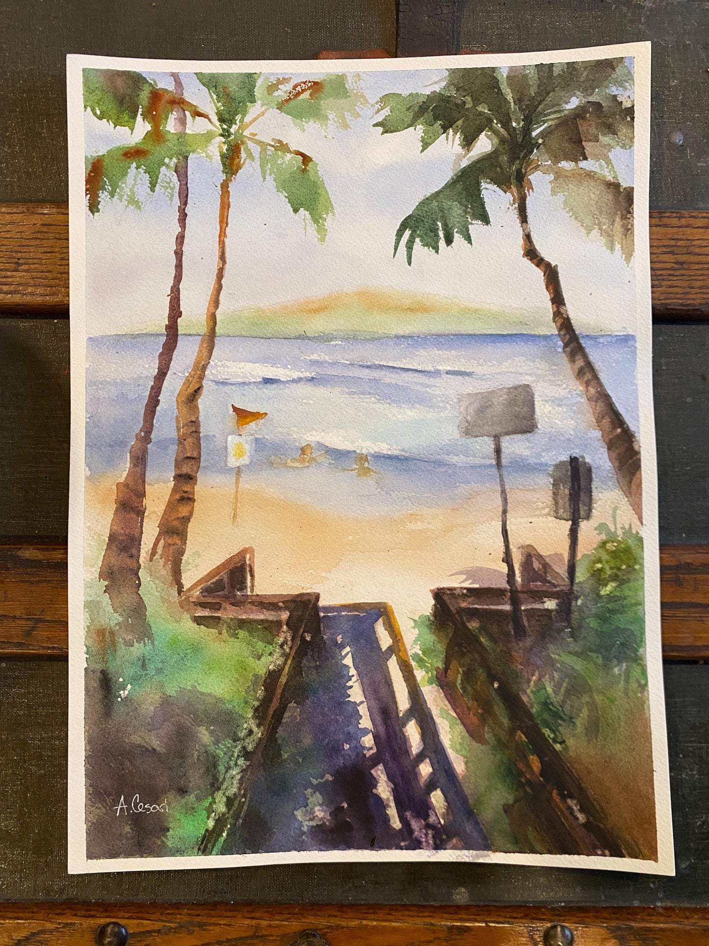 Original Watercolor Painting - Kamaole I Beach, Maui