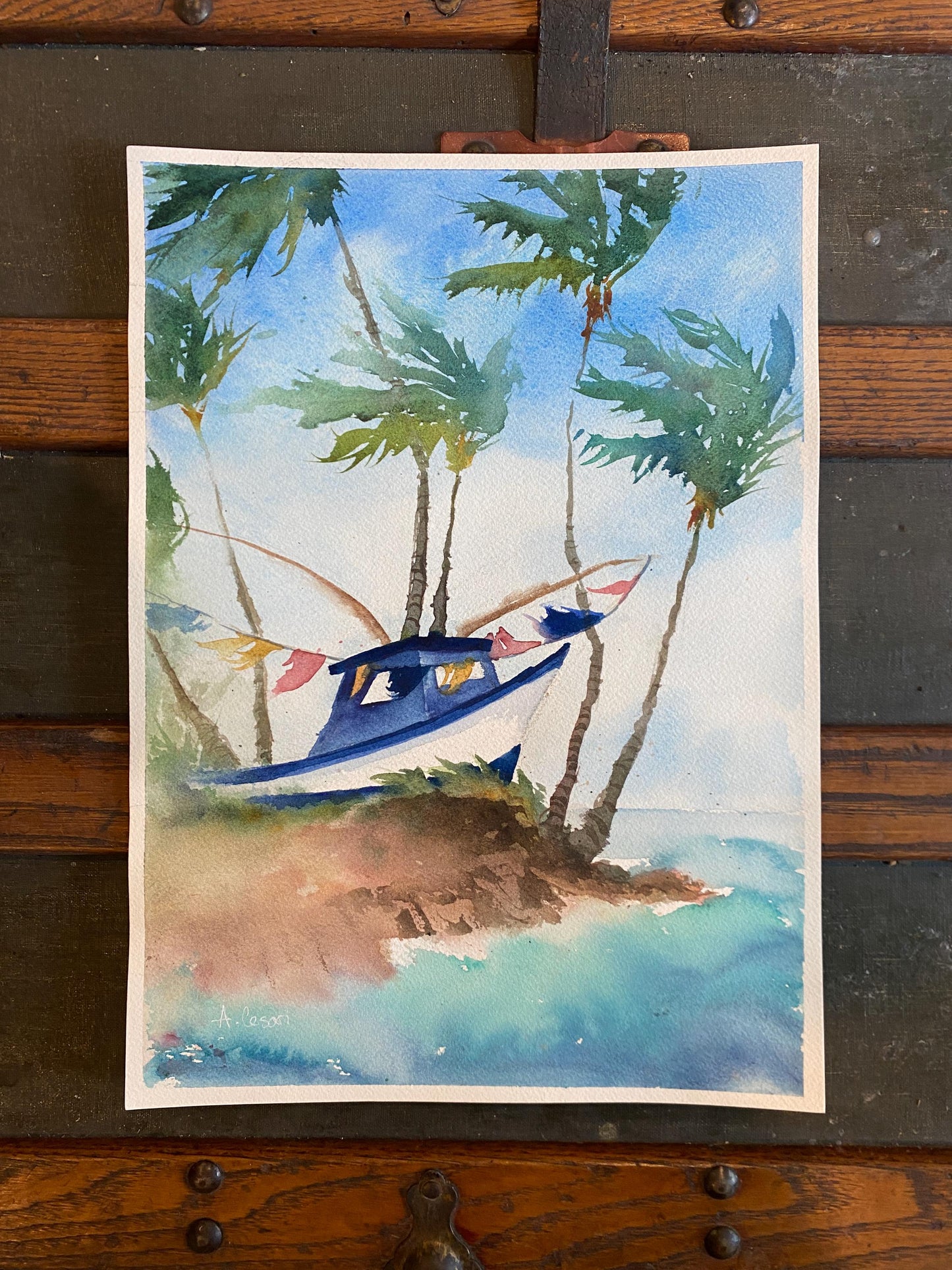 Original Watercolor Painting - Mama's Boat (Pa'ia, Maui)