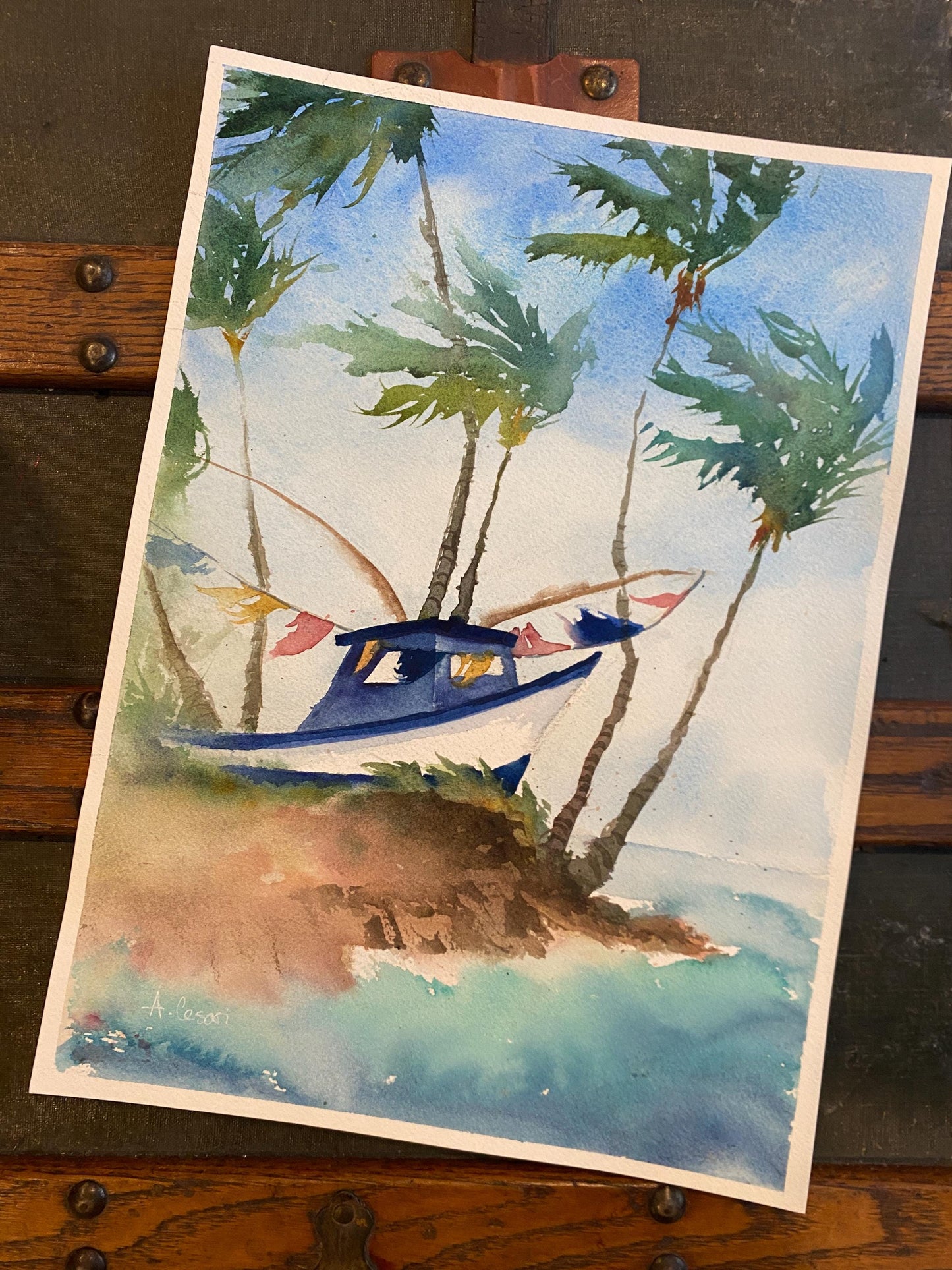 Original Watercolor Painting - Mama's Boat (Pa'ia, Maui)