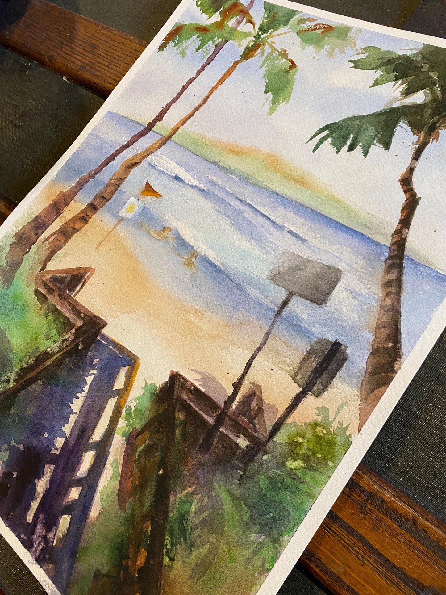 Original Watercolor Painting - Kamaole I Beach, Maui