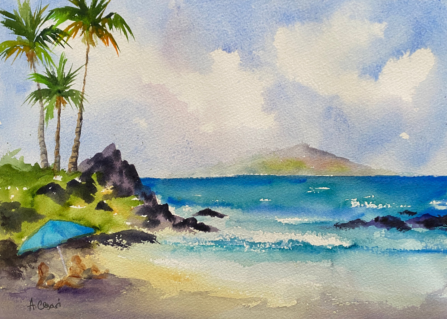 Original Watercolor Painting - Morning At Kamaole III