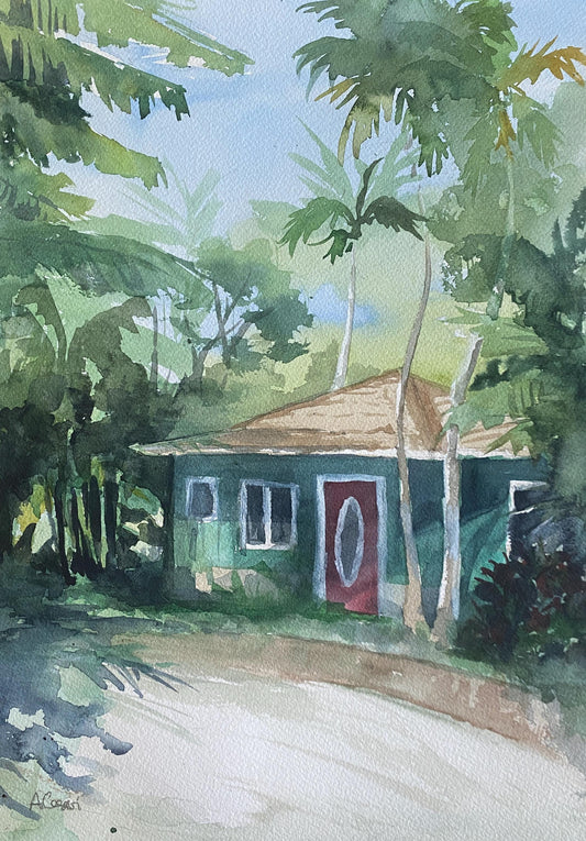 Original Watercolor Painting - The House by the Library