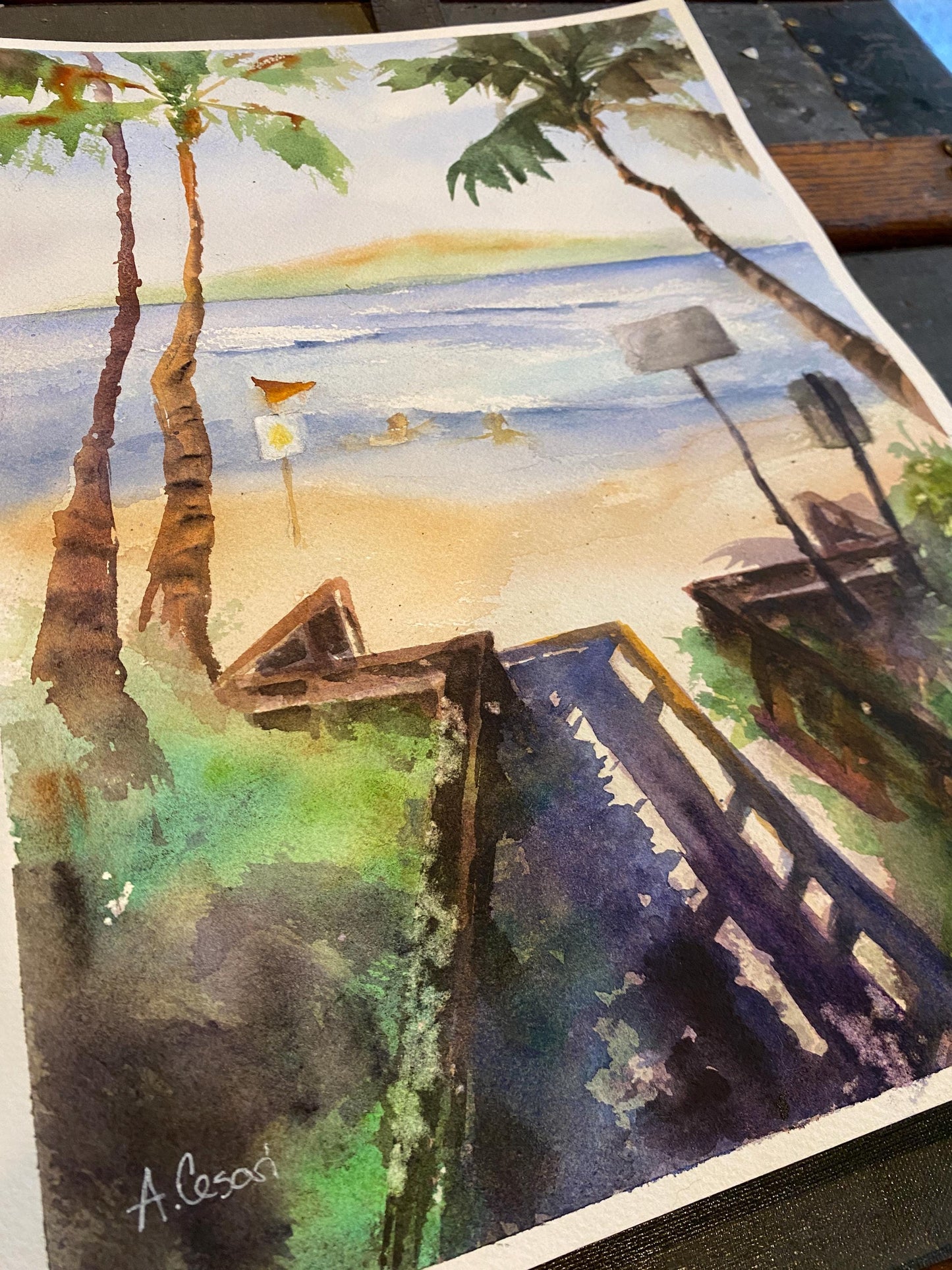 Original Watercolor Painting - Kamaole I Beach, Maui