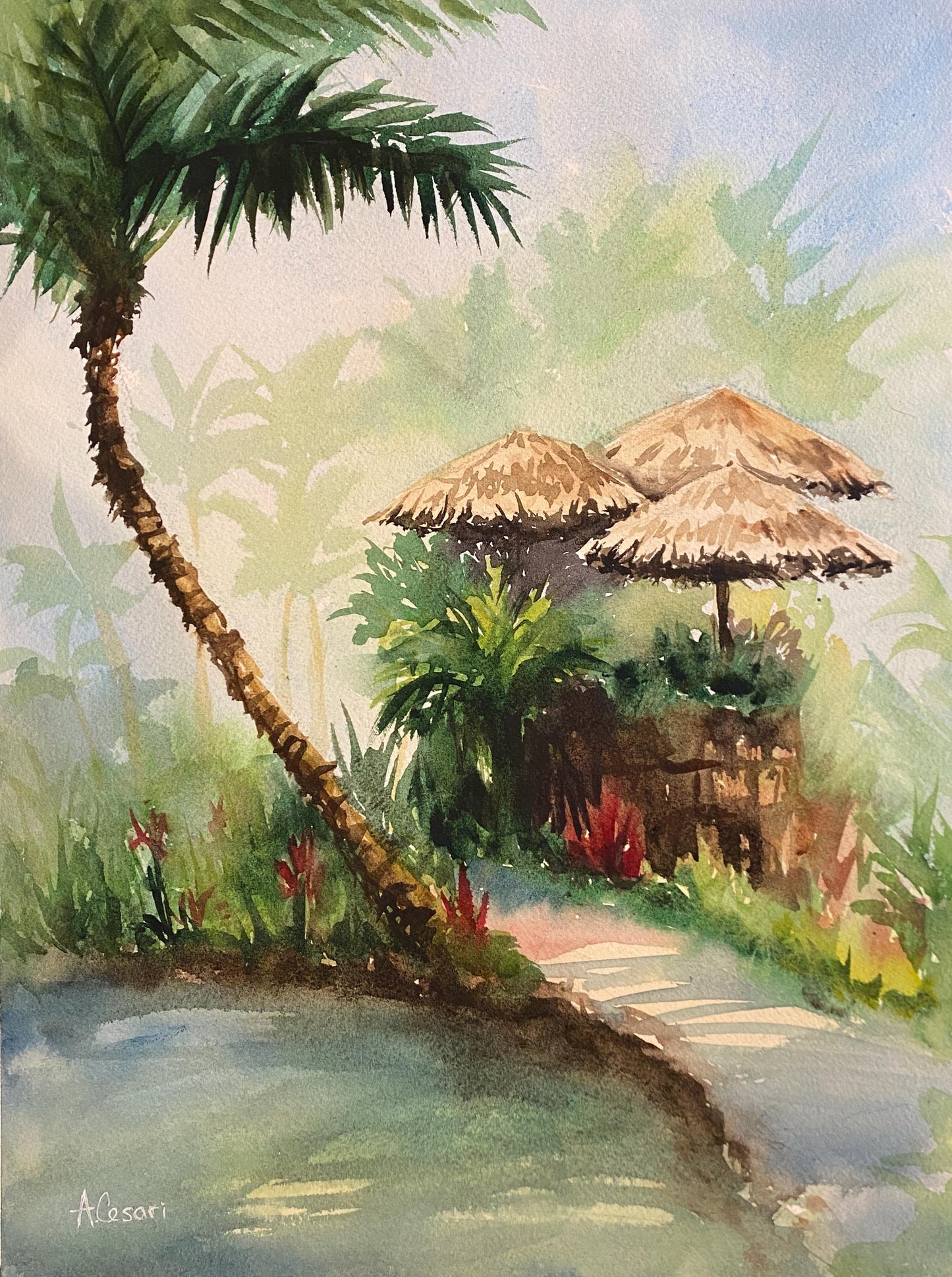 Original Watercolor Painting - Maui Tropical Plantation