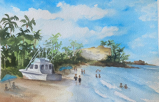 Original Watercolor Painting - The Boat